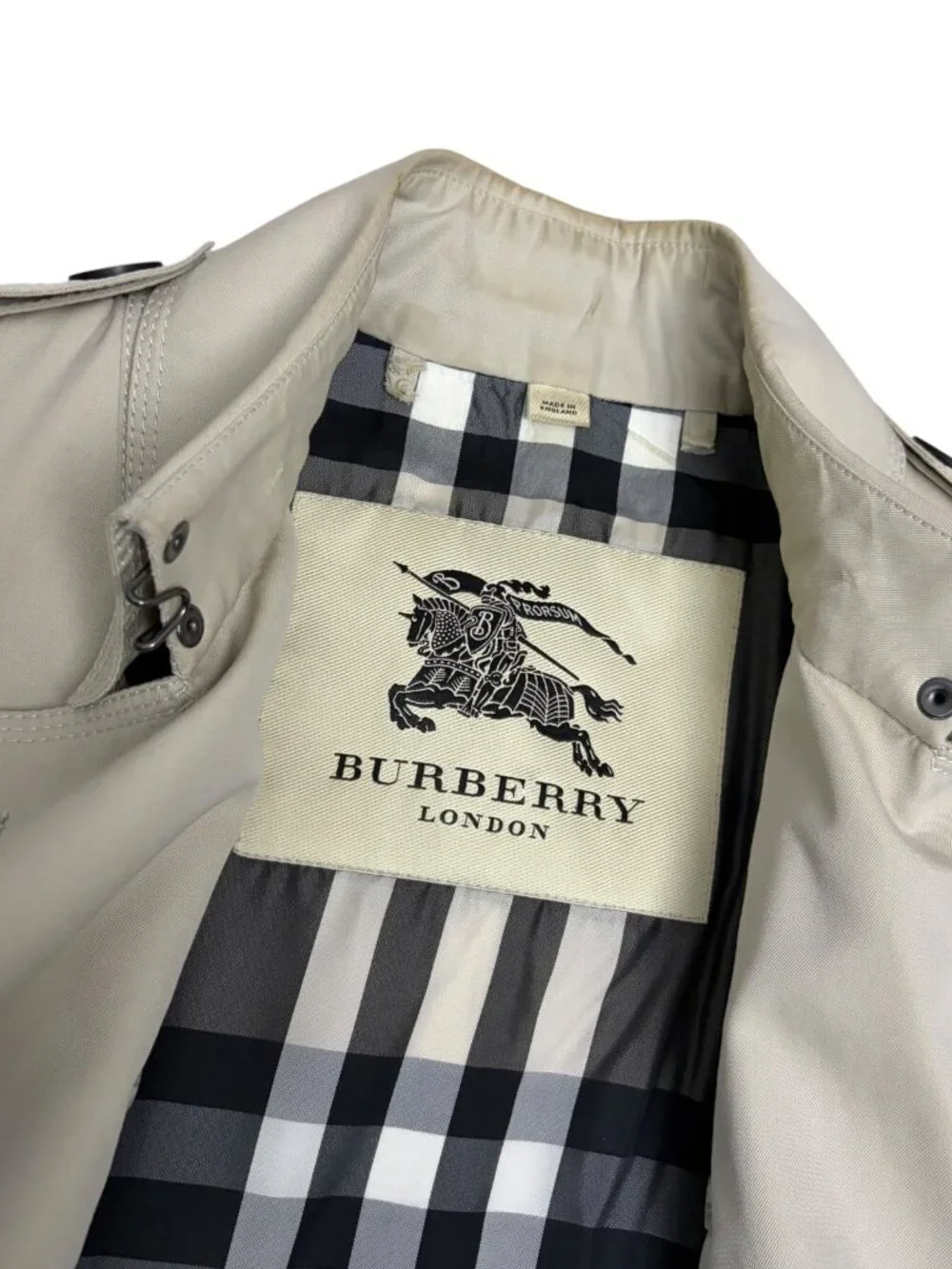 BURBERRY Trench Coat Luxury Designer Business Casual Jacquard Vintage 2012 - XS - Picture 3 of 10